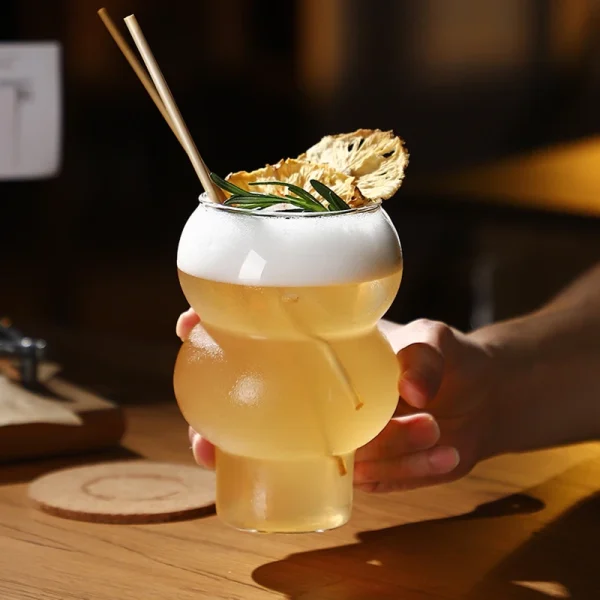 Creative Round Shaped Cocktail Glasses Coffee Mug Transparent Whiskey Wine Glasses Dessert Cup Home Bar Drinkware Halloween Gift 4