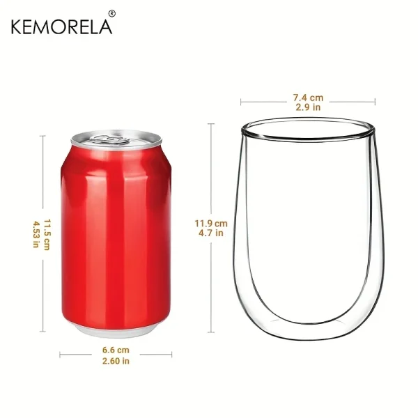 KEMORELA 2/4PCS Double Cup Latte Macchiato Glass For Coffee Cup Latte Ice Cream American Coffee Juice Beer Restaurant Drinkware 6