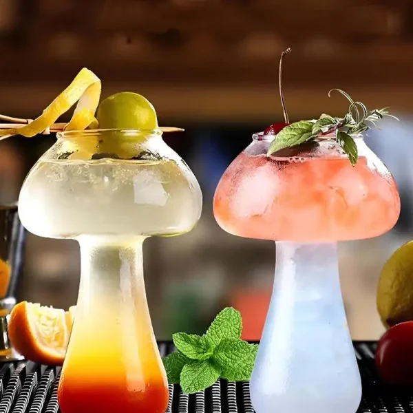 Cute Mushroom Cocktail Glass 250ml Cup For Drinks Beer Creative Clear Wine Glasses Coffee Cups Drinkware Bar Shot Glasses 4