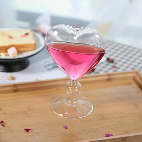 Heart Love Shaped Glass Mug Without Straw Couple Cups Cocktail Glass Cup Tea Beer Mugs Milk Coffee Cup Gift Drinkware 4