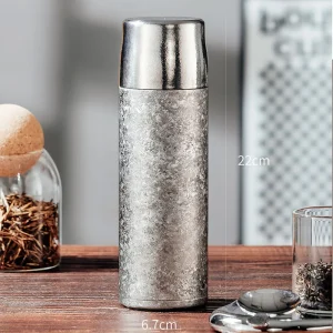 500ml Thermos Cup With Bouncing Inner Cap,Double Layer Pure Titanium Vacuum Flasks,Bacteriostatic Drinkware,Travel Water Bottle 1