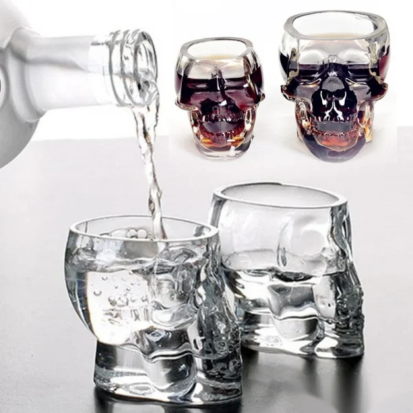 Skull Head Shot Glass Cup Glasses of Wine Beer Cocktail Red Cups Heat Resistant Tea Coffee Mugs Bar Whiskey Drinkware Gift 4