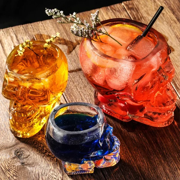Skull Head Shot Glass Cup Glasses of Wine Beer Cocktail Red Cups Heat Resistant Tea Coffee Mugs Bar Whiskey Drinkware Gift 5