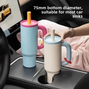 New 40OZ tumbler 1200ML Car Thermos Cup With Straw Handle Large Capacity Drinkware Outdoor Water Bottle Iced Coffee for Car 1