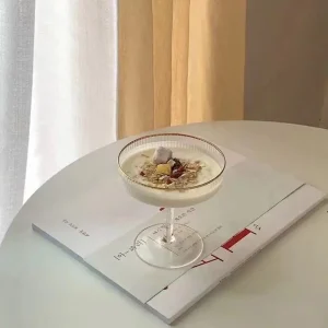 Nordic Gold Edge Glass Cup Transparent Cocktail Glass Yogurt Dessert Cups for Champagne Weddings Festive Parties Drinkware 1