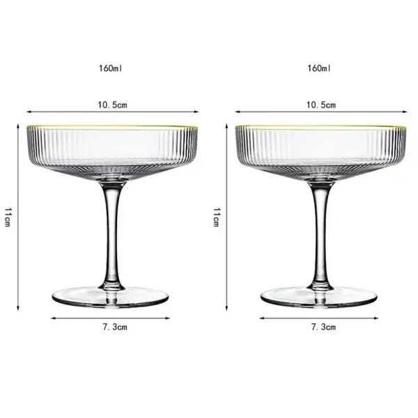 Nordic Gold Edge Glass Cup Transparent Cocktail Glass Yogurt Dessert Cups for Champagne Weddings Festive Parties Drinkware 6