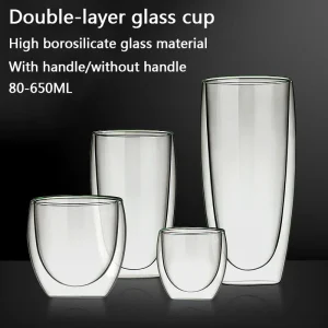 Transparent Glass Coffee Cup Milk Whiskey Tea Beer Double Creative Heat Resistant Cocktail Vodka Wine Mug Tumbler Drinkware Gift 1