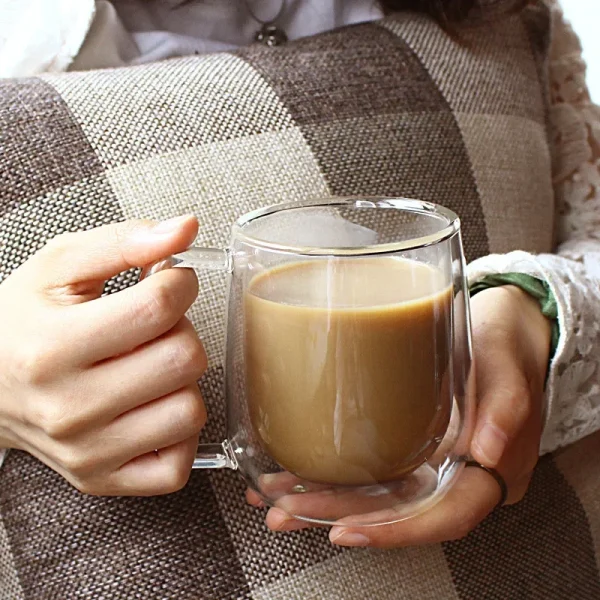Transparent Glass Coffee Cup Milk Whiskey Tea Beer Double Creative Heat Resistant Cocktail Vodka Wine Mug Tumbler Drinkware Gift 4