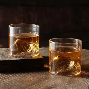 200/300ml Japan 3D Mountain Whiskey Glass Whiskey Glasses Drinkware Mount-Fuji Glacier Cocktails Drinking Glass Mug Drinking Cup 1