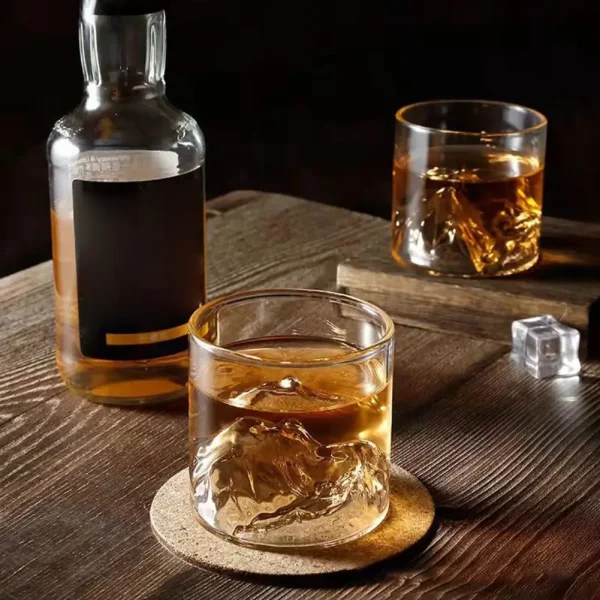 200/300ml Japan 3D Mountain Whiskey Glass Whiskey Glasses Drinkware Mount-Fuji Glacier Cocktails Drinking Glass Mug Drinking Cup 2