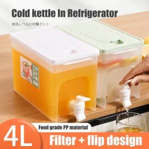 4L Cold Kettle Refrigerator With Faucet Household Lemonade Bottle Drinkware Cold Water Container For Kitchen Cool Water Bucket 1