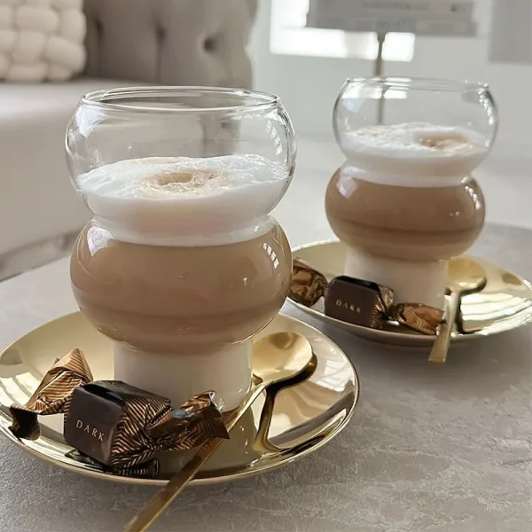 Coffee Glass Latte Cup Bubble Ball Cups Wine Champagne Glasses Juice Milk Whiskey Water Cup Bar Party and Restaurant Drinkware 1