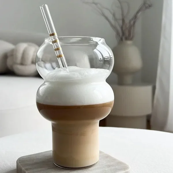 Coffee Glass Latte Cup Bubble Ball Cups Wine Champagne Glasses Juice Milk Whiskey Water Cup Bar Party and Restaurant Drinkware 2