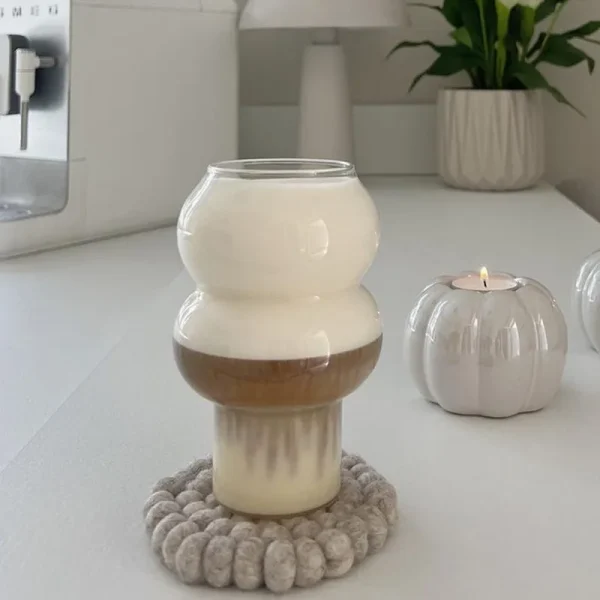 Coffee Glass Latte Cup Bubble Ball Cups Wine Champagne Glasses Juice Milk Whiskey Water Cup Bar Party and Restaurant Drinkware 6