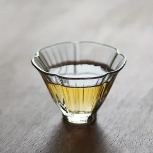 1pc 40ml Mini Size High Borosilicate Glass Flower Pattern Tea Mug Fragrant Cup Wine Cup Drinkware Gift Japanese Style Glass Cup 1