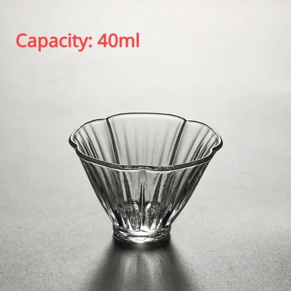 1pc 40ml Mini Size High Borosilicate Glass Flower Pattern Tea Mug Fragrant Cup Wine Cup Drinkware Gift Japanese Style Glass Cup 4