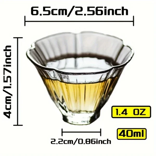 1pc 40ml Mini Size High Borosilicate Glass Flower Pattern Tea Mug Fragrant Cup Wine Cup Drinkware Gift Japanese Style Glass Cup 6