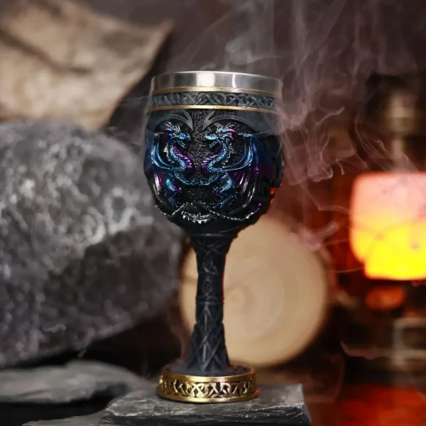 New Retro Dragon Goblet 3D Embossed Resin Stainless Steel Wine Glass Cocktail Glass Drinking Glasses Bar Drinkware Decoration 2