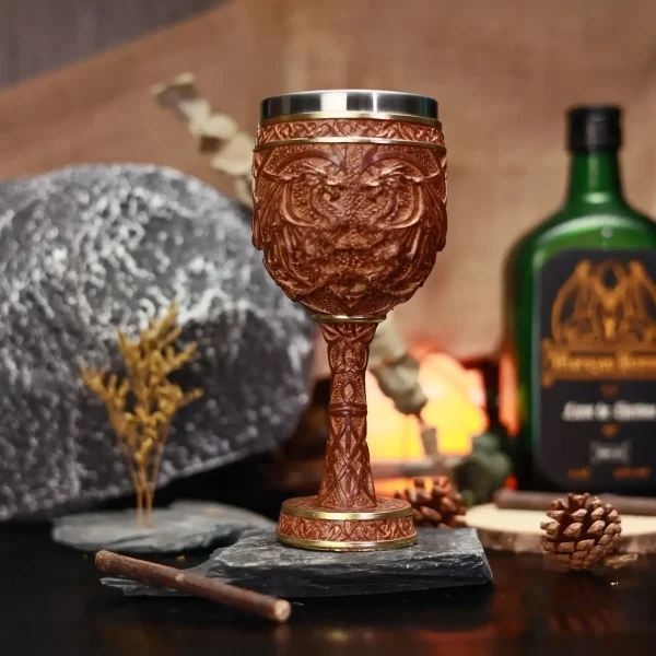 New Retro Dragon Goblet 3D Embossed Resin Stainless Steel Wine Glass Cocktail Glass Drinking Glasses Bar Drinkware Decoration 5
