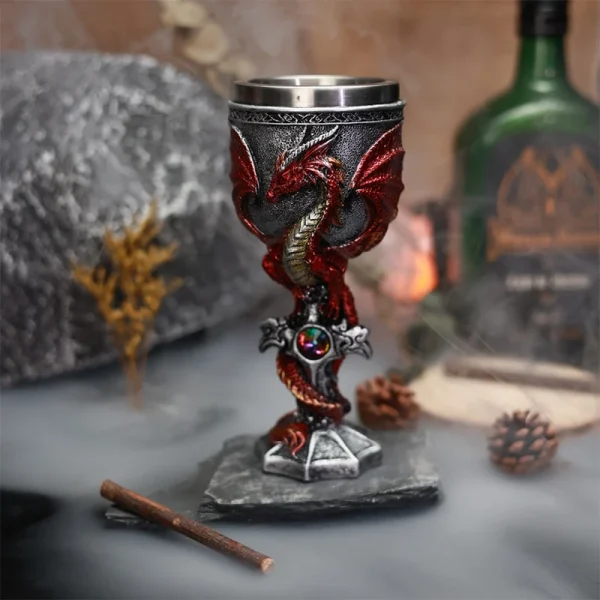 Sword Dragon Wine Glass Medieval Resin Stainless Steel Goblet Chalice Cocktail Glasses Whiskey Cup Champagne Cups Bar Drinkware 3