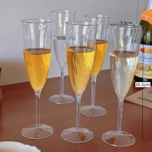 1pc 210ml Red Wine Champagne Flutes Cups Plastic Thickened Imitation Plastic Cups Clear Wedding Festival Supplies Drinkware Cup 1