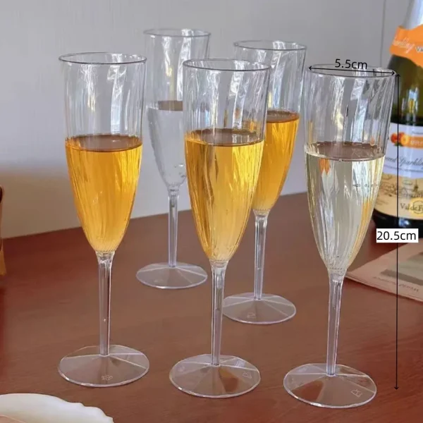 1pc 210ml Red Wine Champagne Flutes Cups Plastic Thickened Imitation Plastic Cups Clear Wedding Festival Supplies Drinkware Cup 1
