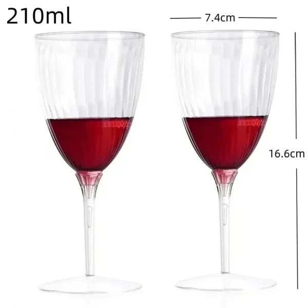 1pc 210ml Red Wine Champagne Flutes Cups Plastic Thickened Imitation Plastic Cups Clear Wedding Festival Supplies Drinkware Cup 2