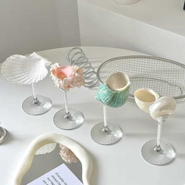 Conch And Sea Shell Shaped Wine Glasses Champagne Goblet Funny Party Weeding Drinkware 1
