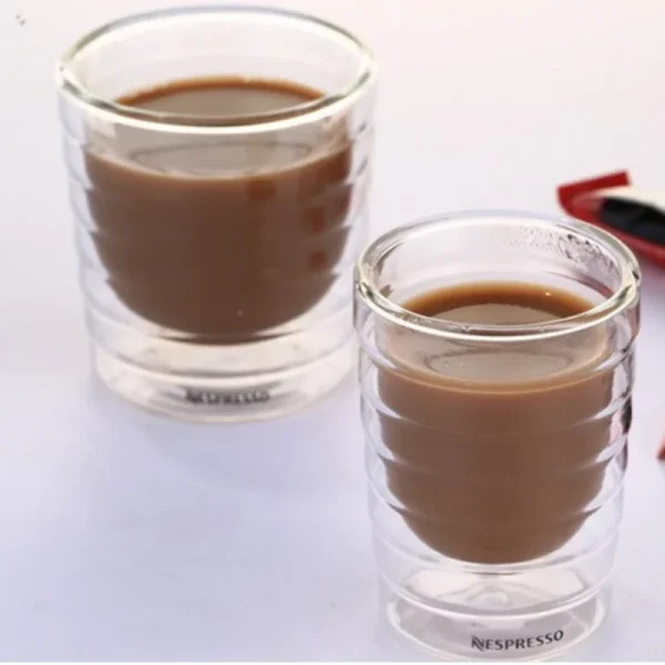 Nespresso Coffee Mug Heat Resistant Double Wall Glass Cup Coffee Beer Drinkware Cold Beverage Transparent Handmade Creative 2