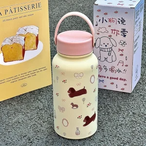 New 900ml Vacuum Cup 316 Stainless Steel Insulated Insulated Cup Cartoon Dog Large Capacity Drinkware Birthday Gift 1