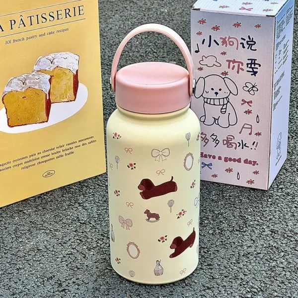 New 900ml Vacuum Cup 316 Stainless Steel Insulated Insulated Cup Cartoon Dog Large Capacity Drinkware Birthday Gift 1
