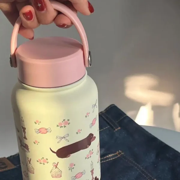 New 900ml Vacuum Cup 316 Stainless Steel Insulated Insulated Cup Cartoon Dog Large Capacity Drinkware Birthday Gift 2