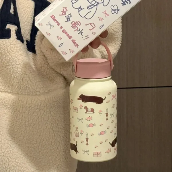 New 900ml Vacuum Cup 316 Stainless Steel Insulated Insulated Cup Cartoon Dog Large Capacity Drinkware Birthday Gift 4