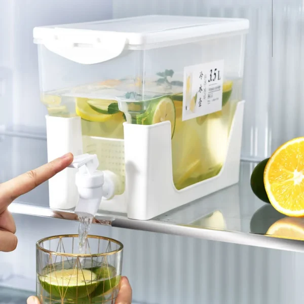 3.5L Cold Kettle Refrigerator With Faucet Household Lemonade Bottle Drinkware Cold Water Container For Kitchen Cool Water Bucket 3