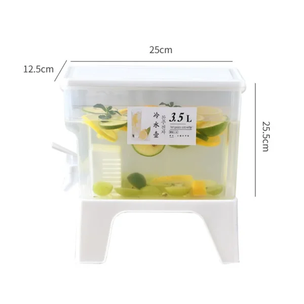 3.5L Cold Kettle Refrigerator With Faucet Household Lemonade Bottle Drinkware Cold Water Container For Kitchen Cool Water Bucket 6