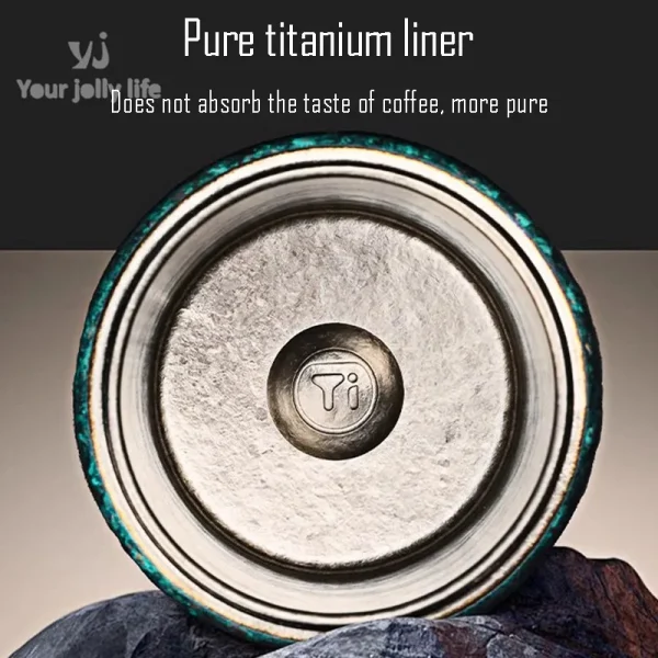400ml Thermos Cup With Rope,Double Layer Pure Titanium Drinkware,Vacuum Flasks,Crystal Coffee Mug,High-end Portable Water Bottle 5