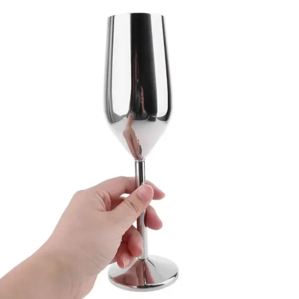 Stainless Steel Champagne Cup Wine Glass Cocktail Glass Metal Wine Glass Bar Restaurant Goblet Drinkware Wine Tumblers RE 5