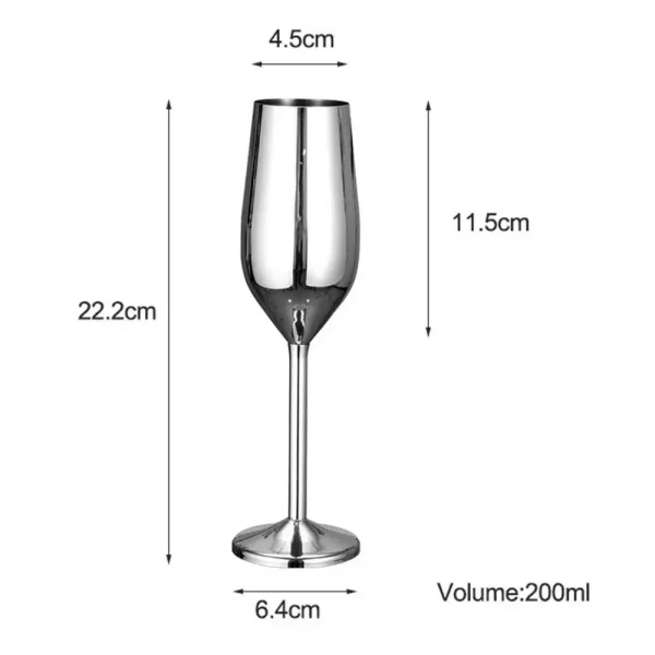 Stainless Steel Champagne Cup Wine Glass Cocktail Glass Metal Wine Glass Bar Restaurant Goblet Drinkware Wine Tumblers RE 6