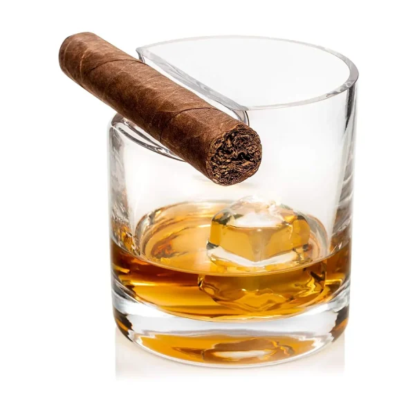 Free Shipping Drinkware Glass for Whiskey and Cigar Glass on Top Cups Tiki Fashion Tumbler Accessorries Made of Crystal Design 1