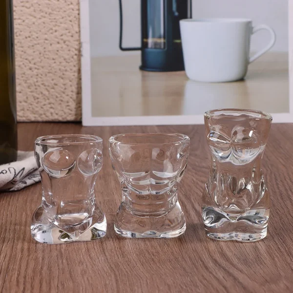 1PC New Unique Beer Cup Funny Men Women Body Shaped Transparent Wine Glass Bar Drinkware Cocktail Mug Coffee Juice Teacup 3