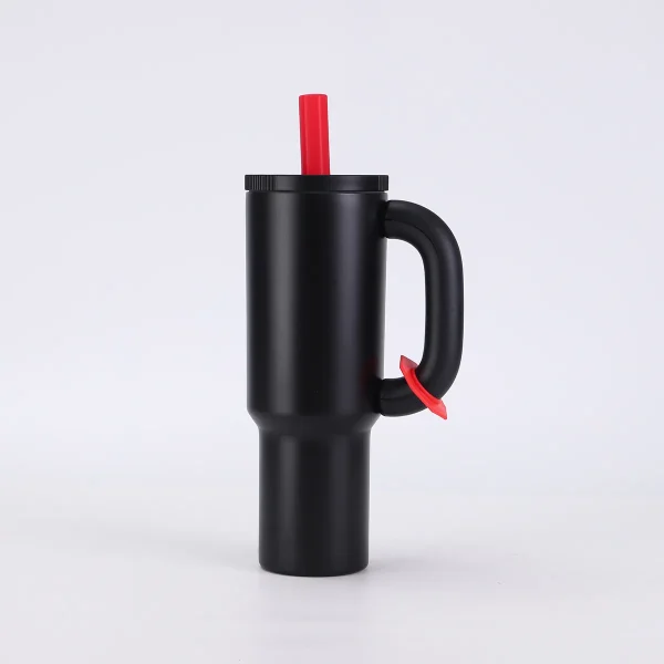 1050ML Iced Coffee Tumbler Car Thermos Cup With Straw Handle Stainless Steel Flask Large Capacity Drinkware Outdoor Water Bottle 6
