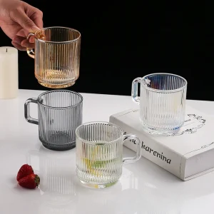 Glass Mug with Lid   Spoon  Handle Insulated Coffee Cup for Home Milk Tea Ceramic Look Drinkware Elegant High End Design 1