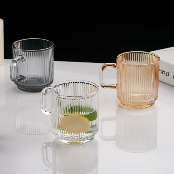 Glass Mug with Lid   Spoon  Handle Insulated Coffee Cup for Home Milk Tea Ceramic Look Drinkware Elegant High End Design 3