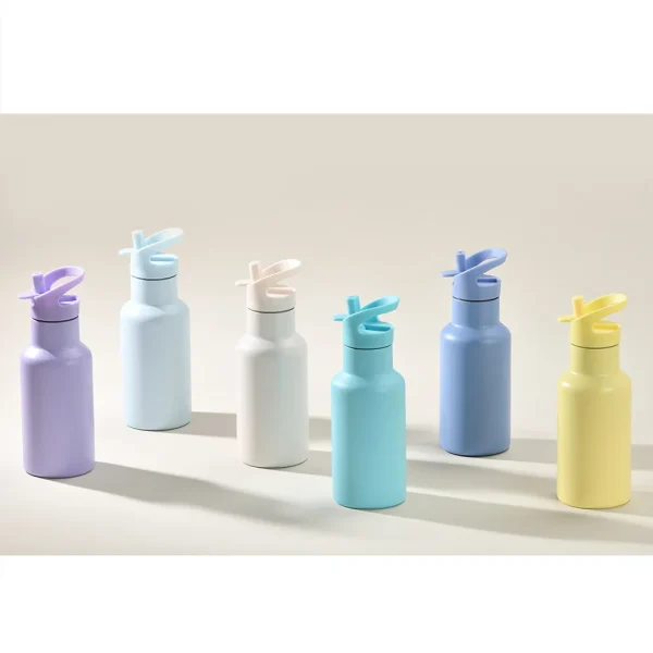 350ml Sports Thermos Cup With Handle And Straw,Double Vacuum Flasks,Portable Outdoor Drinkware,Mini Stainless Steel Water Bottle 3