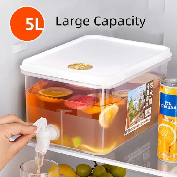 5L Cold Water Kettle with Faucet Refrigerator Cool Water Bucket Lemonade Bottle Beverage Water Dispenser Drinkware For Summer 1