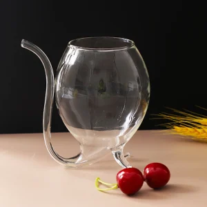 1Pcs 300ml Heat Resistant Sucking Juice Milk Drinking Tube Straw Cup Creative Wine Glass Wine Whiskey Glass Drinkware 1