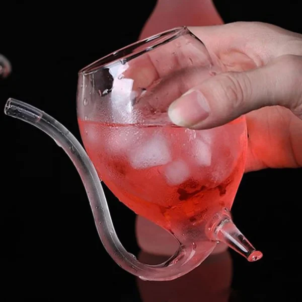 1Pcs 300ml Heat Resistant Sucking Juice Milk Drinking Tube Straw Cup Creative Wine Glass Wine Whiskey Glass Drinkware 3