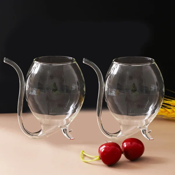 1Pcs 300ml Heat Resistant Sucking Juice Milk Drinking Tube Straw Cup Creative Wine Glass Wine Whiskey Glass Drinkware 5