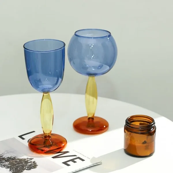 Colored Goblet Glass Wine Glass Cup, Burgundy Burgundy Glasses,  Cocktail Glasses, Drinkware Lover Decoration, 1Pc 5
