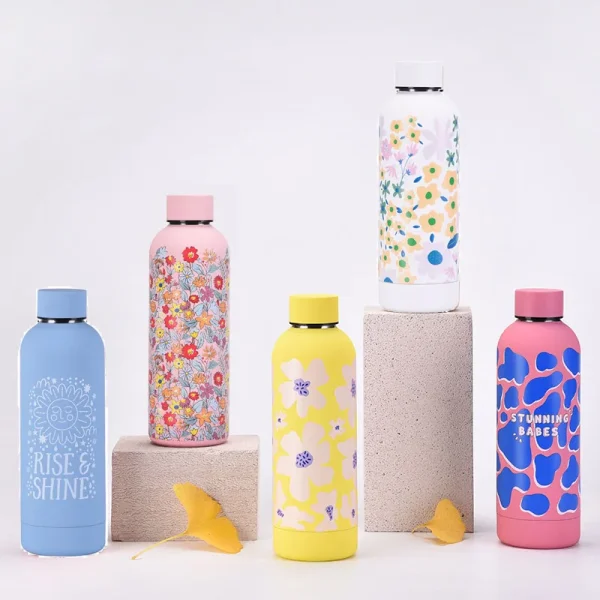 500ml Sports Thermos Cup For Camping Travel,Stainless Steel Vacuum Flasks,Drinkware,American Small Mouth Outdoor Water Bottle 1
